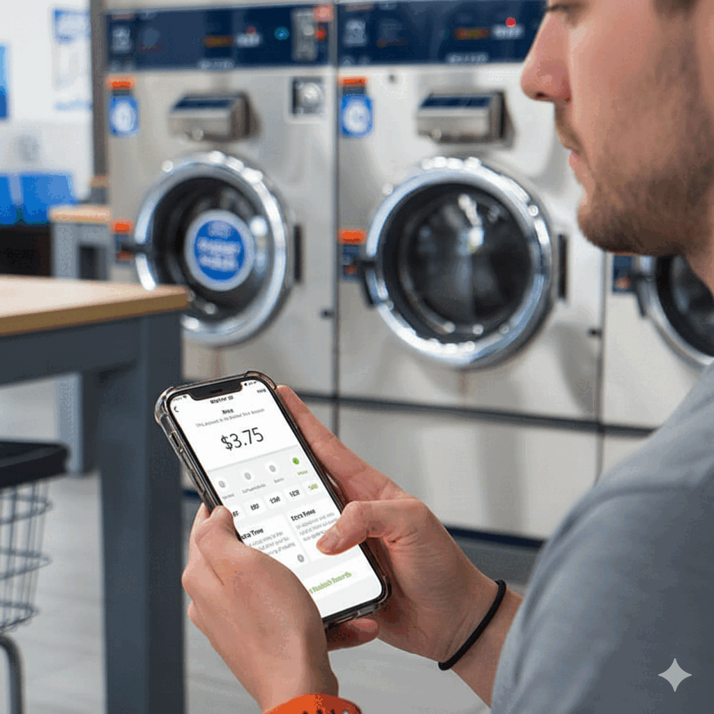 Laundry app creation illustration
